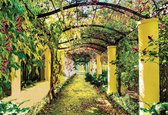 Papier peint Fleurs Jardin Floral | PANORAMIQUE - 250cm x 104cm | Polaire 130g / m2