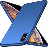 Ultra thin geschikt voor Apple iPhone Xs Max + gratis glazen Screenprotector case - blauw