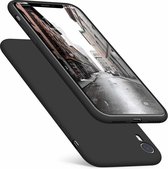 Silicone case geschikt voor Apple iPhone Xr + gratis glazen Screenprotector - zwart