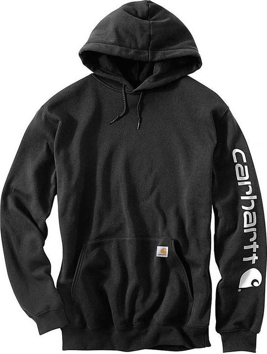 Carhartt Midweight Sleeve Logo Hooded Sweatshirt Black Heren