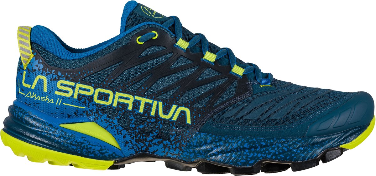 La Sportiva Akasha II Trailrunningschoenen Heren Storm Lime Punch 43.5 Blauw