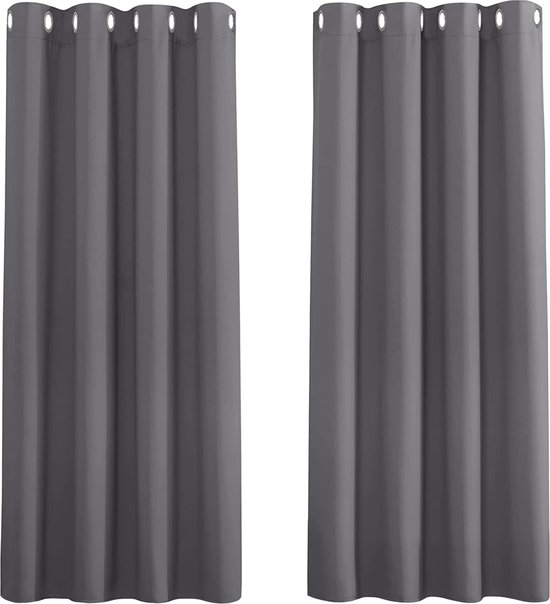 MYSKY HOME Gordijnen, ondoorzichtig, thermogordijnen, slaapkamer met inslagringen, voor woonkamer, verduisteringsgordijnen, set van 2, H 160 x B 140 cm, wit