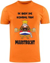 Ik ben de Koning van Maastricht Oranje Heren T-Shirt | Koningsdag | Shirt