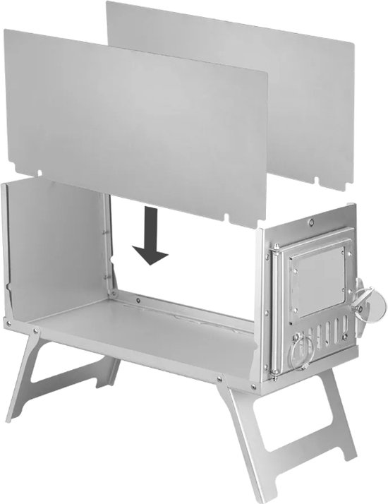 Hikr® Tentkachel - Outdoor tent verwarming - RVS SUS304 lichtgewicht - Kampeer kachel hout - Mini houtkachel vrijstaand - Draagbare kachel met pijp van HI — afbeelding 5