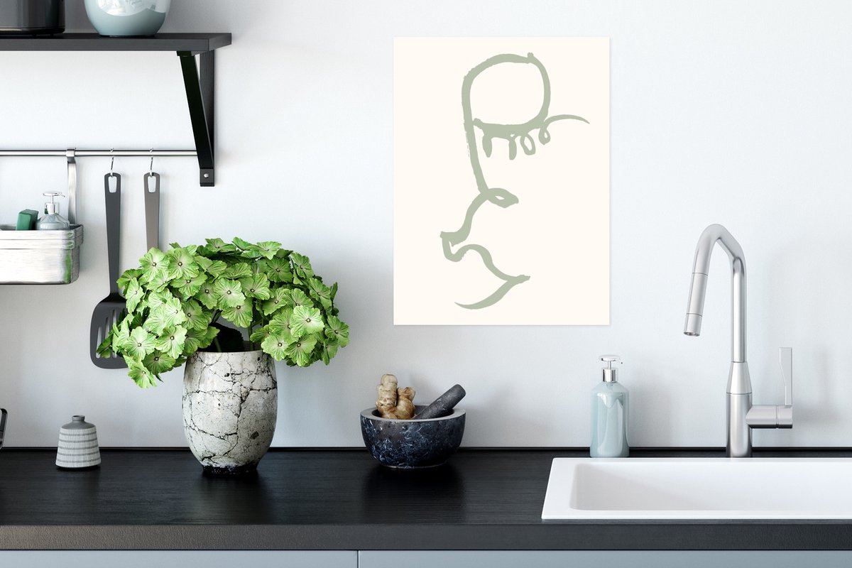 Poster Groen - Abstract - Figuur - Vormen - 30x40 cm