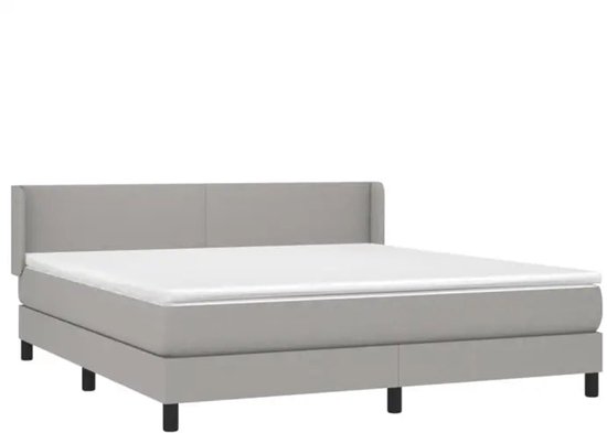 vidaXL-Boxspring-met-matras-stof-lichtgrijs-160x200-cm