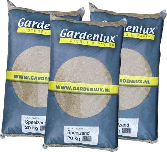 Gardenlux Sable pour jouer - pour bac à sable - Certifié - Pack économique 3 x 20 kg