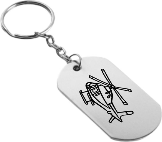 Akyol - Helikopter Sleutelhanger - Vliegen - Heli - 2,5 x 2,5 cm