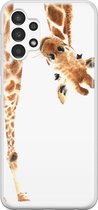 Leuke Telefoonhoesjes - Hoesje geschikt voor Samsung Galaxy A13 4G - Giraffe - Soft case - TPU - Giraffe - Bruin