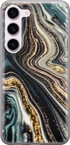 Leuke Telefoonhoesjes - Hoesje geschikt voor Samsung Galaxy S23 - Marmer swirl - Soft case - TPU - Marmer - Roze