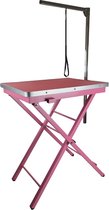 Topmast Trimtafel Showtime - Roze - Verstelbaar - Inklapbare Trimtafels - 60 x 45 x 82 cm - Lichtgewicht Aluminium - Trimtafels voor honden - Met Trimarm