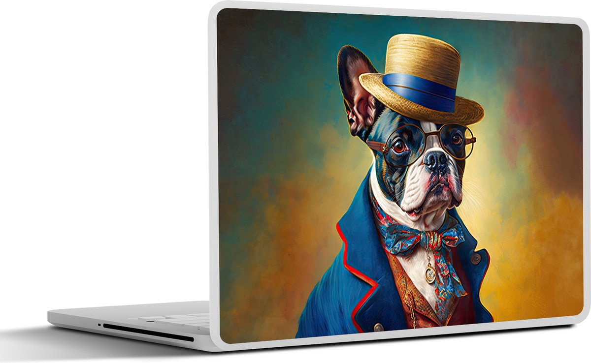 Laptop sticker - 17.3 inch - Hond - Kleding - Accessoires - Verf - Portret - 40x30cm - Laptopstickers - Laptop skin - Cover