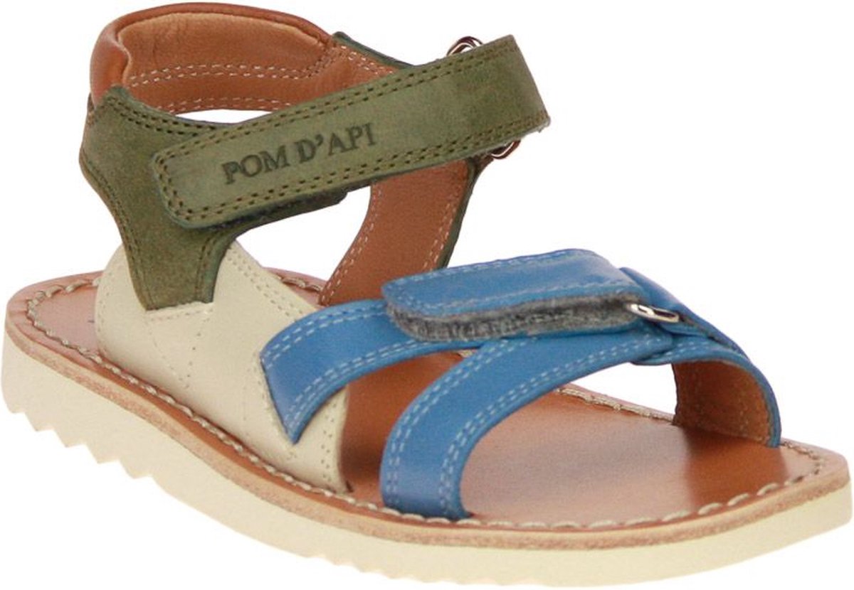Pom d'Api Waff Jimy Groen-Beige Sandaal