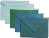 50 Cards & Crafts Luxe Gekleurde Enveloppen Groentinten - B6 - 120x175mm - 100g/sm