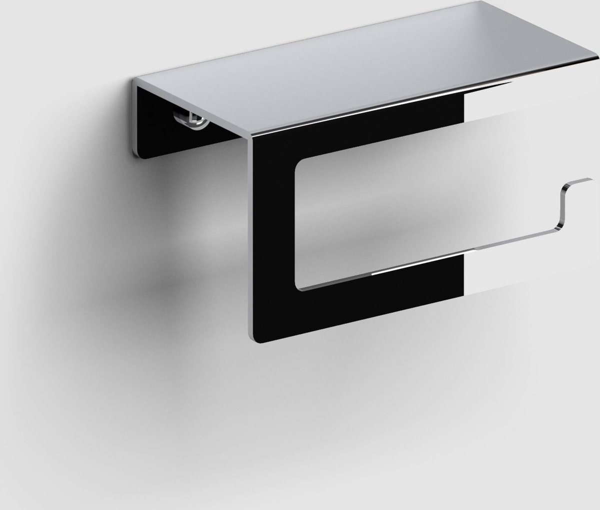 Clou Fold toiletrolhouder zonder klep met planchet 14 7x7 5x7 5cm chroom