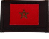 Klittenbandportemonnee Zwart 12x9cm - Applicatie 8x6cm vlag Marokkaans