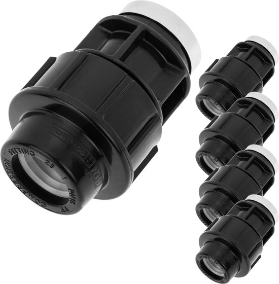 PrimeMatik - Set van 5 polyethyleen eindunits met binnendraad 25 mm x 3 ...