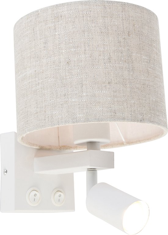 QAZQA brescia combi - Moderne Wandlamp voor binnen - 1 lichts - D 22 cm - Grijs - Woonkamer | Slaapkamer | Keuken
