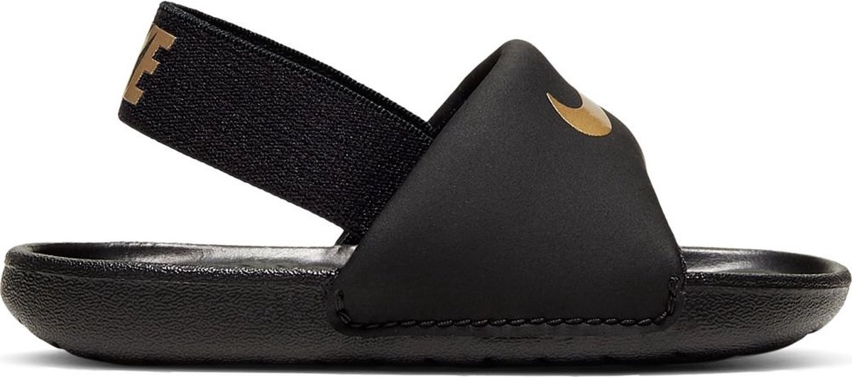 NIKE Kawa TD Slippers Metallic Kinderen Zwart