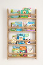 SNS Home - Met 4 Planken - 120 x 74 Cm - Montessori Boekenkast - Educatieve Kinderboekenkast - Woor Kinderen - MDF Pijnboom