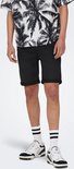 Jonge man met palmtree shirt en zwarte denim shorts, witte sokken met strepen en sneakers.