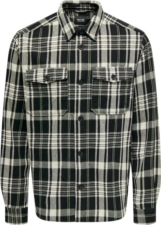 ONLY & SONS ONSMILO OVR CTN CHECK LS SHIRT NOOS Hommes - Taille L