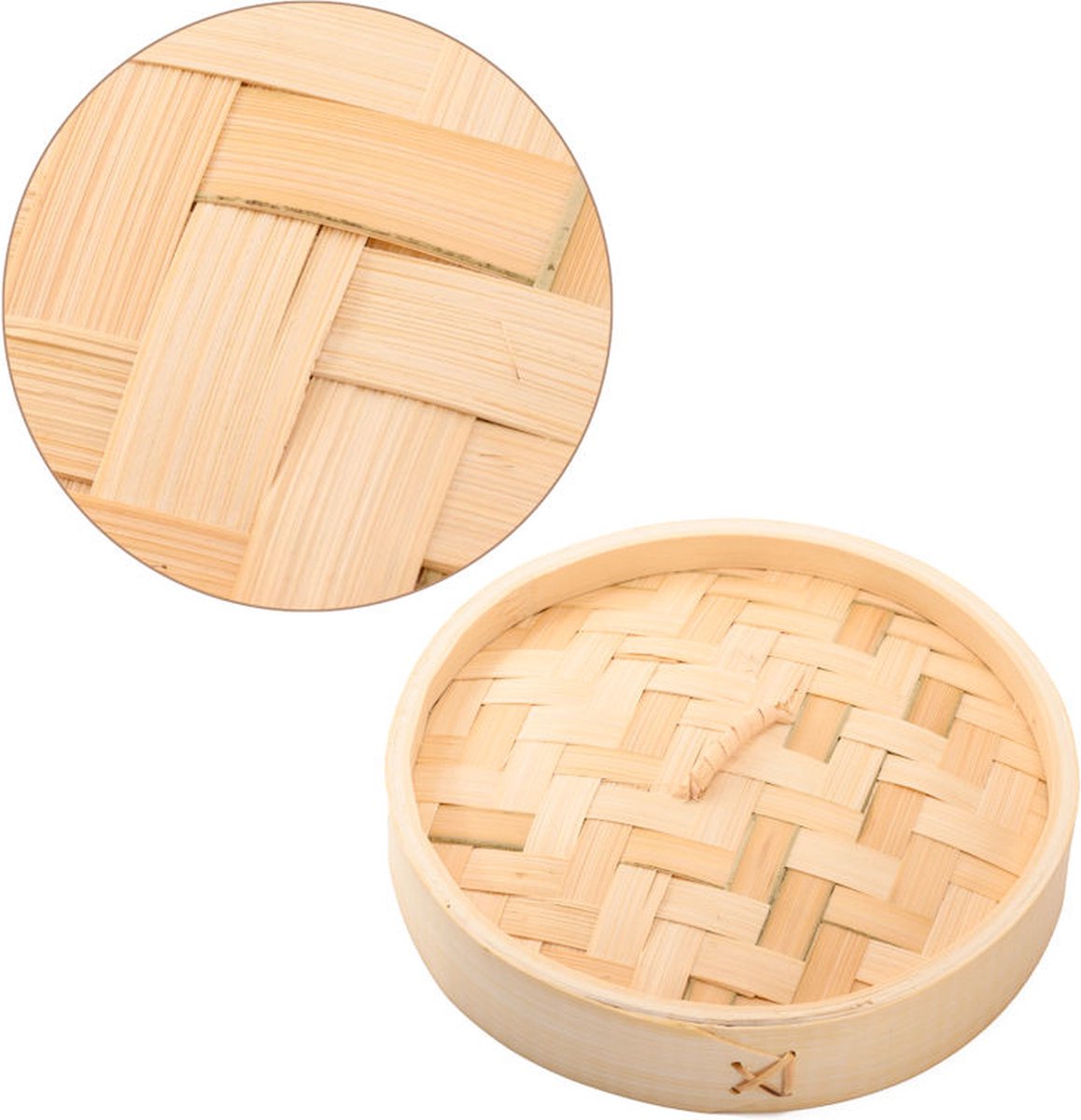 3 Delig Stoommandje met deksel - Ø18 Cm - Bamboe - Rijst Stoommanden - Stomer - Steamer Cooker - Dim Sum Stoomschaal — cadeau in Kookcadeaus - foto 7