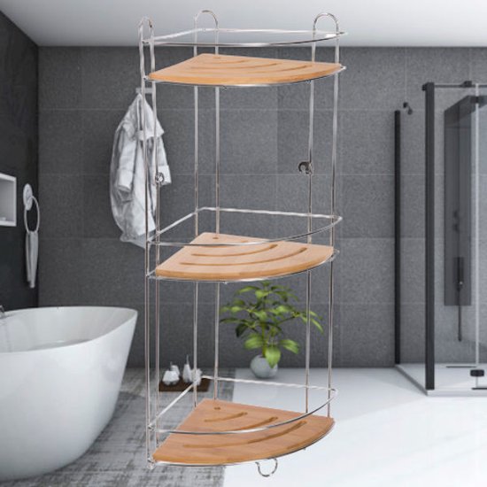 Decopatent® Doucherekje hoek hangend - Doucherek zonder boren - Rond - Ophangbaar Badkamer - Douche rek - Douche mand - Kunsstof - Decopatent