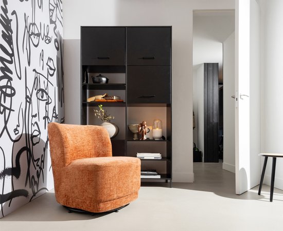 WOOOD Atty Draaifauteuil - Polyester - Bloesem - 75x74x65