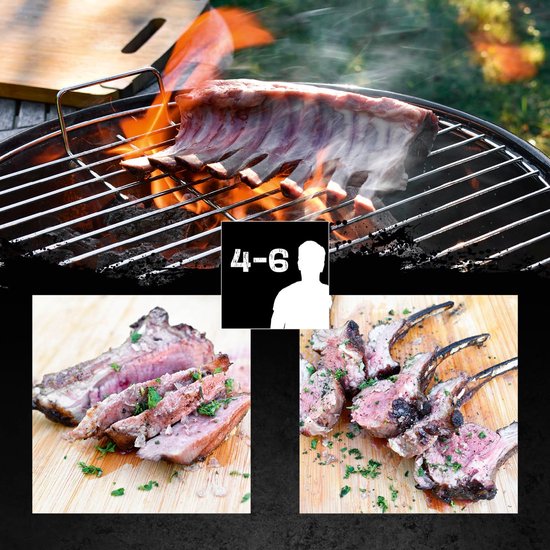 HoutskoolBBQ Grillchef by Landmann KogelBBQ ø 44,5 cm Zwart - Houtskoolbarbecues - Kogelbarbecue - Met Thermometer - Roestvrij - Ronde Barbecue - Met deksel en Wielen - Traditionele bbq - 6 personen - Ventilatierooster voor zuurstofregulering van Landmann — afbeelding 5
