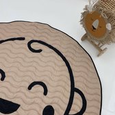Baby Speelkleed - Speelmat - Speel tapijt - Kraamcadeau - Kinderkamer - 140 x 140 cm - Beige - Naturel - Peuter - Kleuter - Groot - Zacht - Rond - Antislip