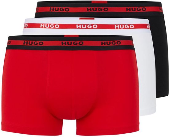 HUGO Planet 10249742 01 Boxer 3 Unités Hommes - Rouge Vif - S
