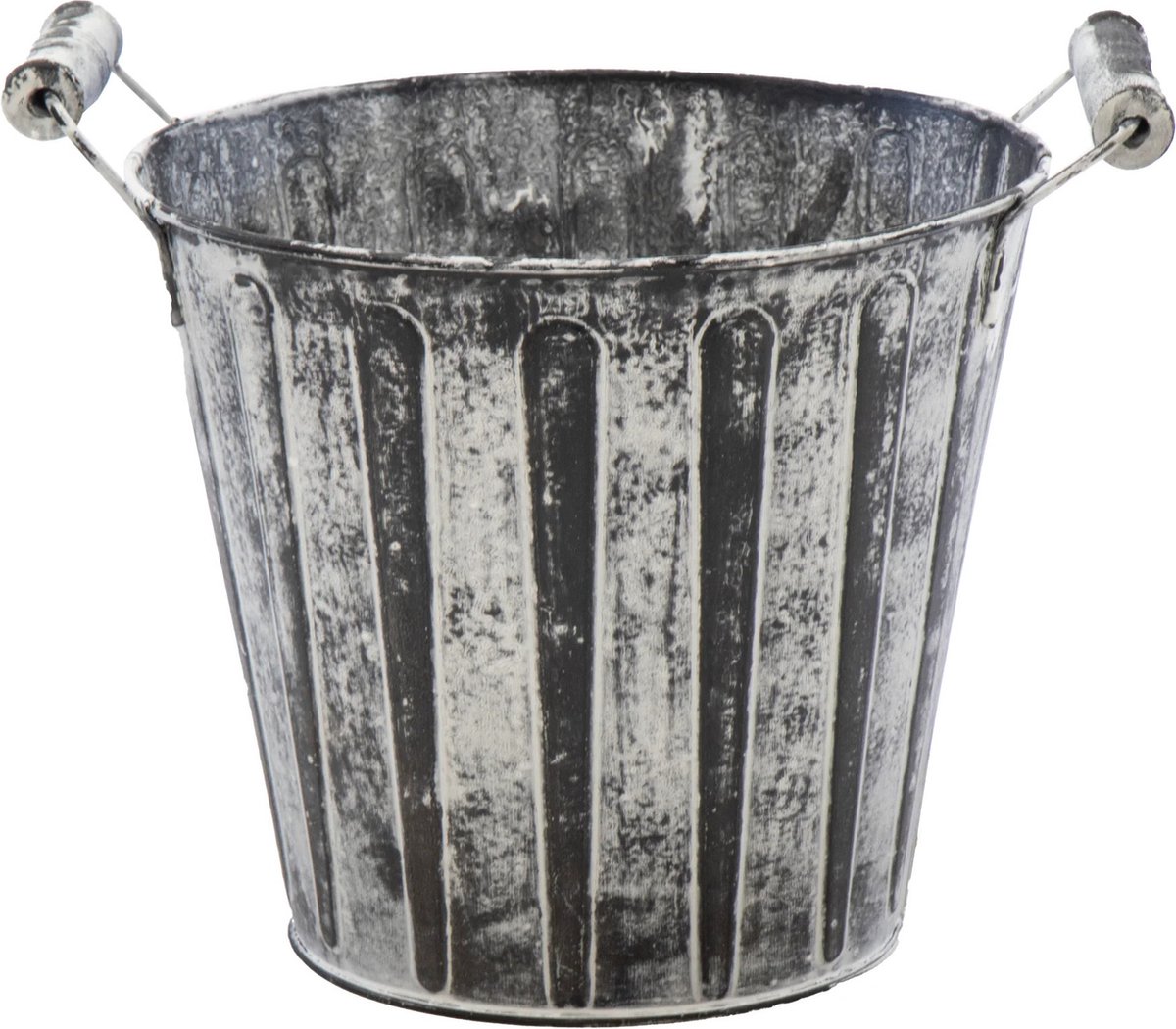 Goedkoopste Mega Collections Emmer/plantenpot/bloempot - zink - antraciet/grijs - D16 x H14 cm