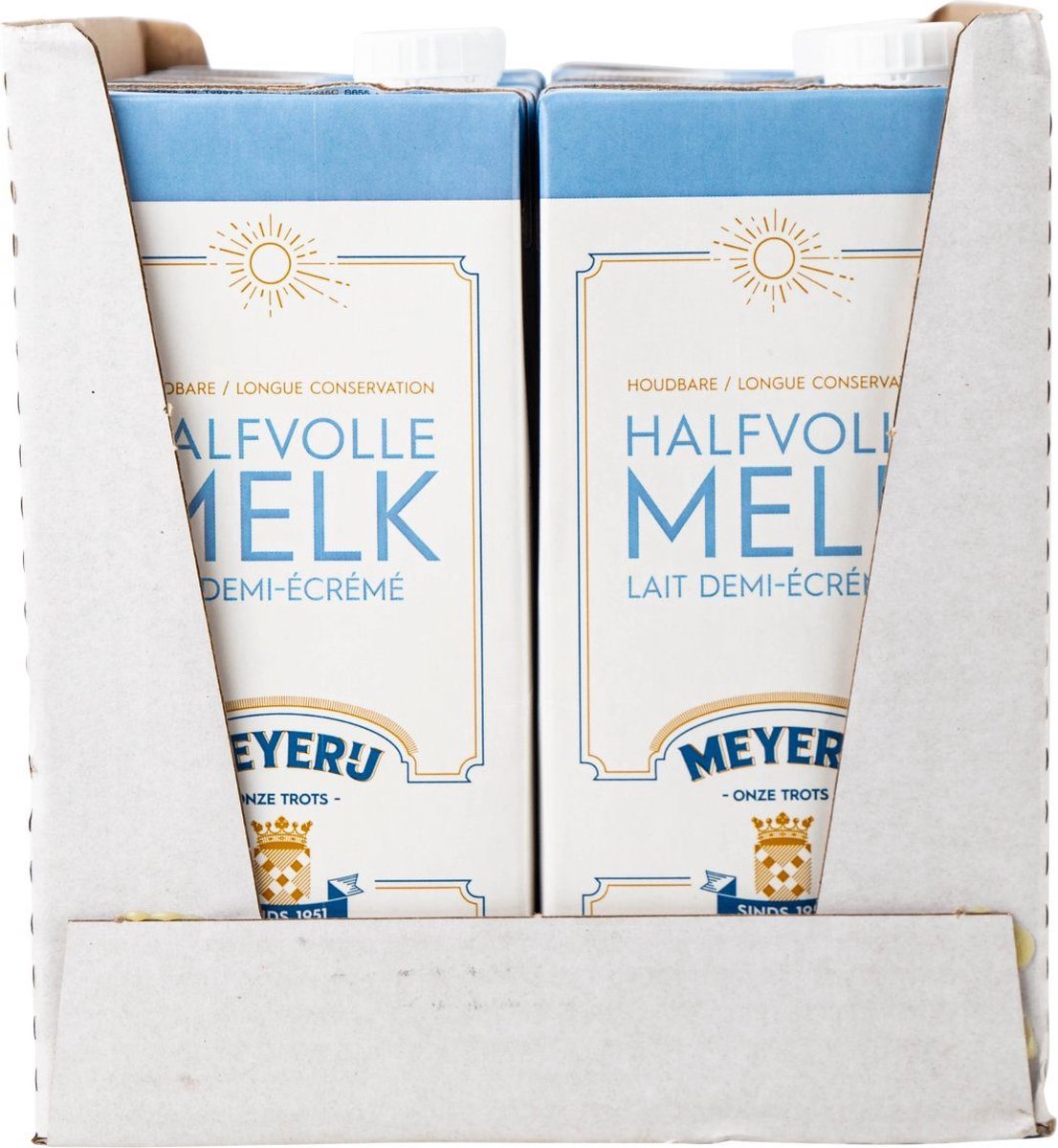 Meyerij - Houdbare Halfvolle Melk - 12x1 Liter - Grootverpakking - Horeca