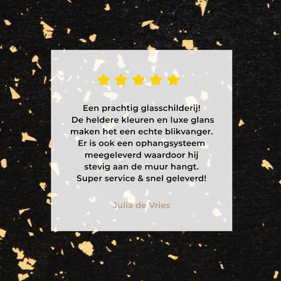 ® Glasschilderij 120x80 cm - Schilderij acrylglas - Gouden vlokken op een zwarte achtergrond - Foto op glas - Muurdecoratie woonkamer - Wanddecoratie slaapkamer - Schilderijen