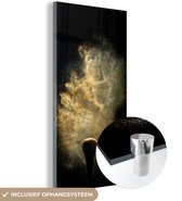 Peinture sur verre - Poudre Goudor sur fond noir - 40x80 cm - Peintures sur verre acrylique - Photo sur Glas