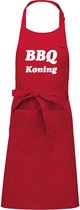 Mijncadeautje - Luxe schort - BBQ Koning - rood