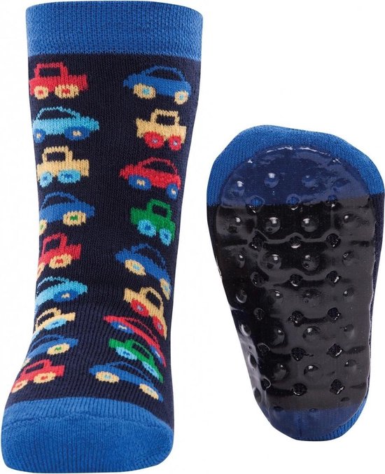 Antislip sokken marine blauw met auto | bol.com