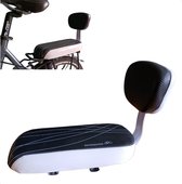 Siège arrière de vélo Entergoods® - Coussin de porte-bagages - Siège de vélo pour le porte-bagages - Siège de vélo arrière - Zwart/ Wit - Siège avec dossier - Léger - Siège de vélo arrière pour enfant