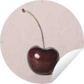 Tuincirkel Kers - Fruit - Rood - Stilleven - 60x60 cm - Ronde Tuinposter - Buiten