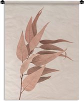 Wandkleed - Wanddoek - Plant - Bruin - Natuur - Bloem - 60x80 cm - Wandtapijt