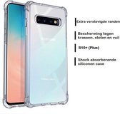 DrPhone Galaxy S10+(Plus) TPU Hoesje - Siliconen Shock Bumper Case -Backcover met Verstevigde randen voor extra