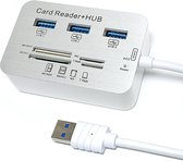 DrPhone Multi USB 3.0 HUB Splitter - 1x SD / 1x Micro SD / 3x USB 3.0 / 1x MS duo / 1x M2 Kaartlezer + Hub Card Reader