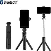 DrPhone Z1 Bluetooth draadloze Tripod VLOG - Zwart - Inklapbare Tripod Selfie Stick - Tripod Statief houder - Opvouwbaar + Bluetooth remote control - Geschikt voor o.a iPhone 14 /13/ Pro Max/ Samsung S22/ S23 etc