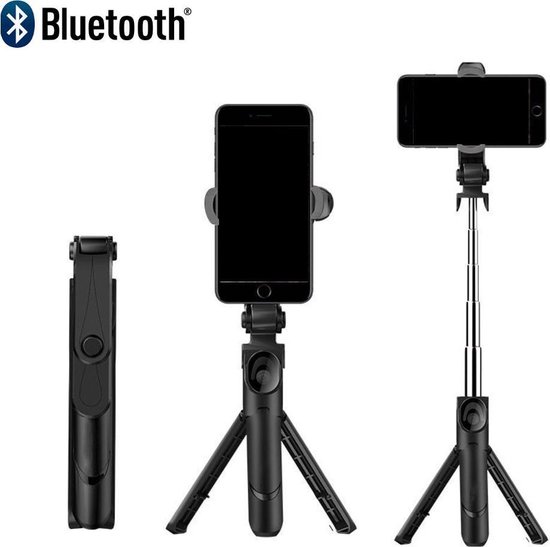 DrPhone Z1 Bluetooth draadloze Tripod VLOG - Zwart - Inklapbare Tripod  Selfie Stick -... | bol.com