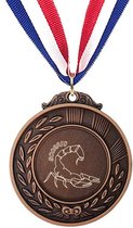 Akyol - scorpio medaille bronskleuring - Schorpioen - schorpioen sterrenbeeld - leuk kado voor iemand die van sterrenbeelden houd