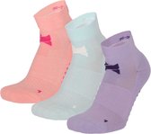 Xtreme Yoga Chaussettes Rose Pastel / Vert / Violet - 3 paires - Chaussettes Pilates - Antidérapantes - Semelle anatomique - Taille 39/42