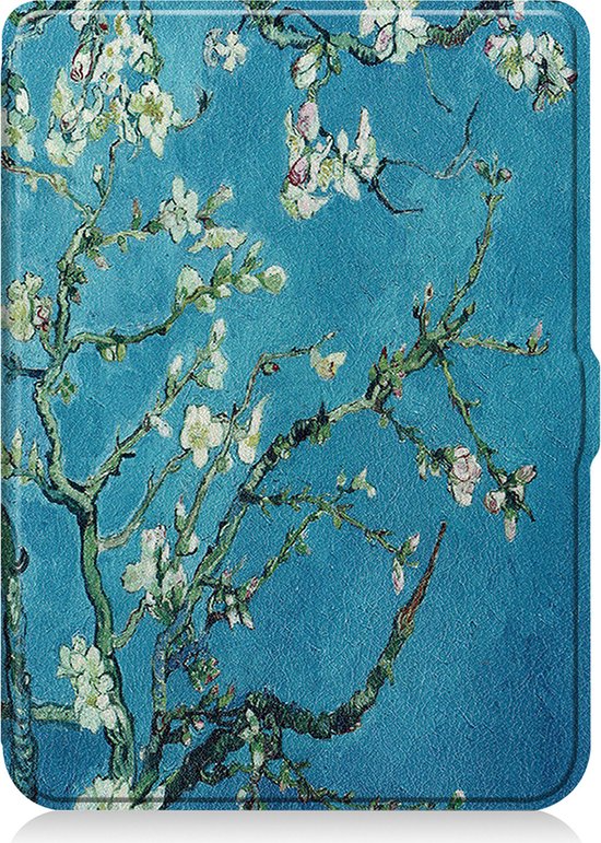 Hoes Geschikt voor Kobo Nia Hoesje Bookcase Cover Book Case Hoes Sleepcover - Bloesem van Evetane — afbeelding 3