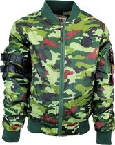 S&C Bomberjack Camo groen Kids & Kind Jongens Groen - Maat: 98/104