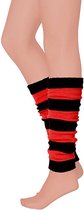 Apollo - Beenwarmer feest - Carnaval beenwarmers - Zwart-Rood - One size - Beenwarmers dames - Beenwarmers carnaval - Beenwarmers heren - Beenwarmer zwart rood